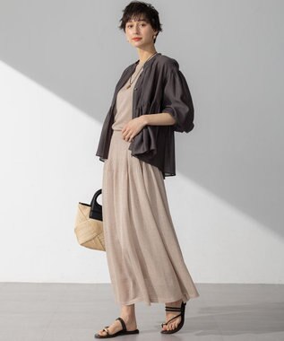 23区 【WEB&一部店舗限定カラーあり】ソフトオーガンジー ボリューム ブラウス [一部店舗限定カラー]ダークブラウン系