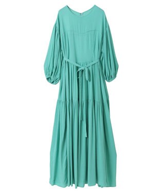 Green Parks ボリュームスリーブティアードワンピース Green