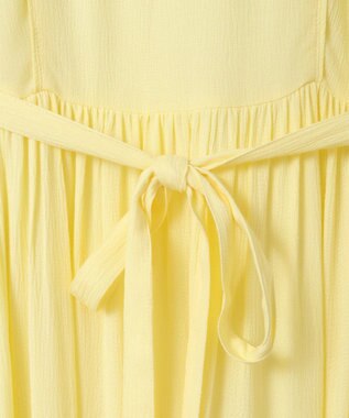 Green Parks ボリュームスリーブティアードワンピース Yellow