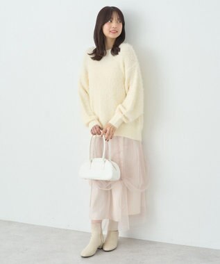 earth music&ecology モヘヤライクレースニット Ivory
