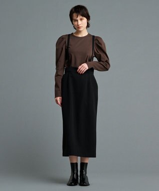 uncrave 【UVケア・接触冷感】ダブルフェイスジャージー ボリュームスリーブ カットソー(長袖)（uncrave STANDARD） ブラウン