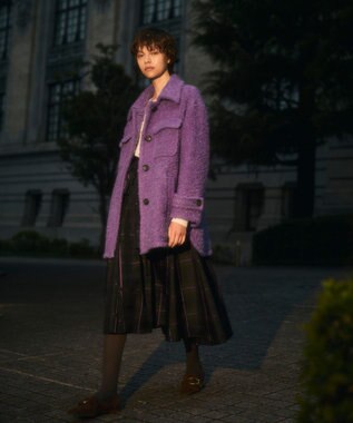 GRACE CONTINENTAL シルクブラックウォッチスカート グリーン