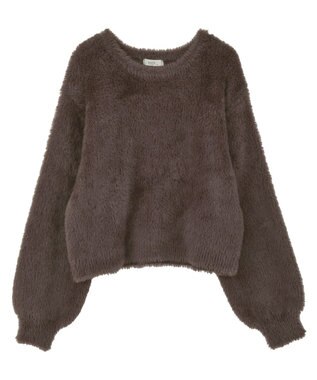 earth music&ecology Ｗフェイスシャギープルオーバー Brown
