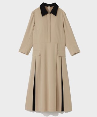 GRACE CONTINENTAL クレリックバイカラーワンピース ベージュ