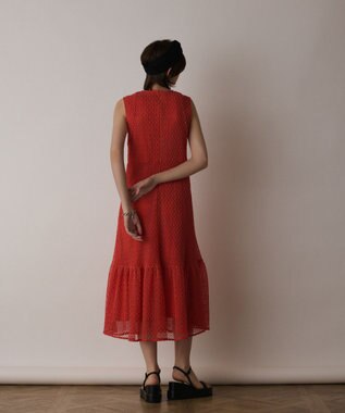 GRACE CONTINENTAL メッシュロングワンピース レッド