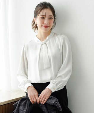 ANY SIS 【4WAY】長袖 ボウブラウス オフ