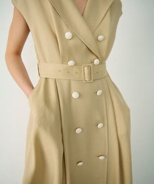 GRACE CONTINENTAL テーラーフレアワンピース ベージュ