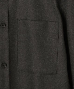 ICB L 【洗える】 ウールミルドサキソニー ロングシャツ チャコール系