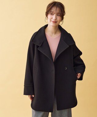 ANY L スタンドコクーンコート ブラック