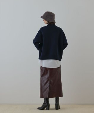 GRACE CONTINENTAL ハーフジップニットトップ ネイビー