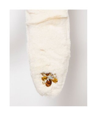 UNBILLION カシュネ cache nez / ビジュー付エコファーティペット アイボリー