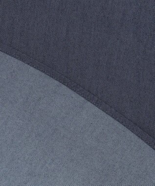 自由区 S 【セットアップ対応・洗える】ドレープツイルプルオーバー ブラウス ネイビーシャンブレー