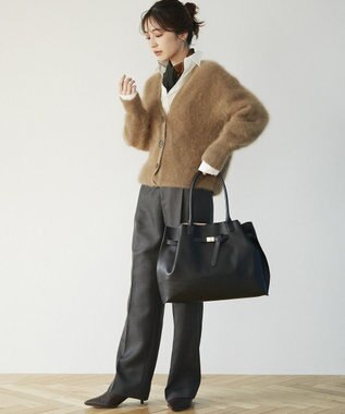 TOPKAPI 【TREASURE TOPKAPI】シュリンクレザー ベルトデザインA4トートバッグ ブラック