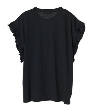 Green Parks ・ＤｏｕｂｌｅＦｌａｇｓ　フリルショルダープリントＴＥＥ Black