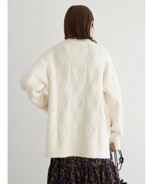 AMERICAN HOLIC Ｍｉｘヤーンモックネックケーブルニットプルオーバー Ivory