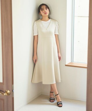 Feroux 【大好評につき今季も登場！】パールポイントダンボール ジャンスカ ベージュ系