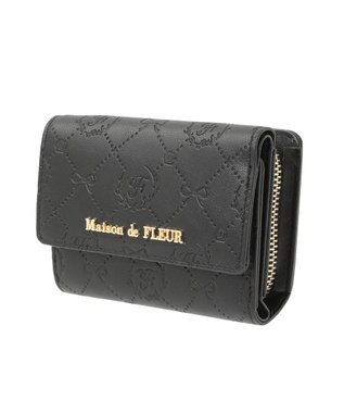 Maison de FLEUR カラーモノグラムウォレット Black