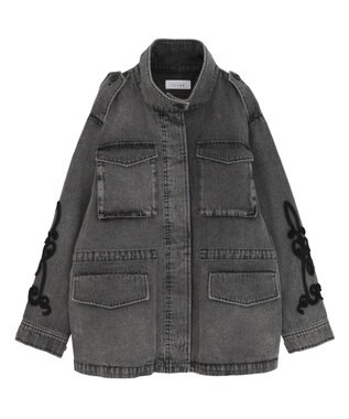 Green Parks ■ESCAR デニムコード刺繍ジャケット Gray