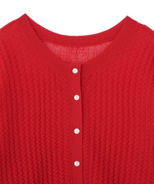 AMERICAN HOLIC 【前後2WAY】透かし編みニットカーディガン Red