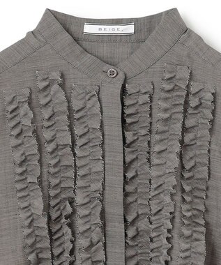 BEIGE， 【洗える・WEB限定】MOYE / フリルブラウス C.Gray