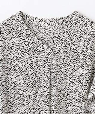 ANY L 【洗濯機可能】マットビンテージサテンブラウス オフランダムドット