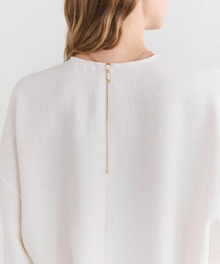 BEIGE， BROOM / スウェット風ライトフォルムプルオーバー Ecru