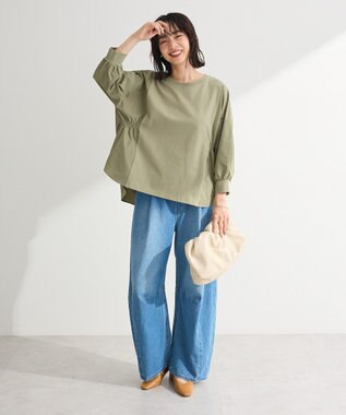 Green Parks ウエストタックコクーンデニムパンツ Light Indigo