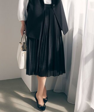  【洗える】シャイニープリーツ スカート