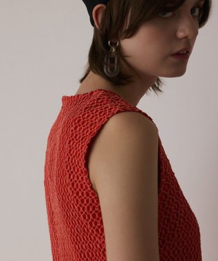 GRACE CONTINENTAL メッシュロングワンピース レッド