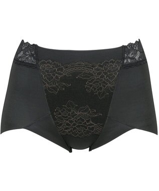 Wing 補整ショーツ 適度におなかとヒップをととのえる よく伸びる綿混素材(身生地) 【Ｐパンツ】 はきこみ丈ふかめ KJ4221 ウイング／ワコール ブラック