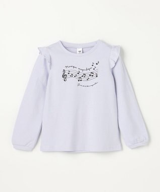 ANY KIDS 【WEB限定】7days プリント 長袖Tシャツ サックスブルー×音符