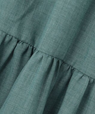 ANY 【ウエストゴム】シャンブレーライクティアード スカート グリーン系