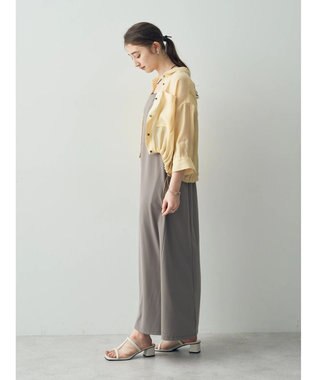 YECCA VECCA 【2点SET】シアーシャツ×Aラインキャミワンピース Yellow