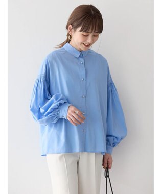 AMERICAN HOLIC ＵＶカット／接触冷感ギャザースリーブブラウス　 Sax