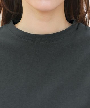 Tiaclasse 【洗える】刺繍レースドッキングカットソートップス チャコールグレー