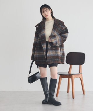 earth music&ecology ハイネックリブニットプルオーバー Ivory