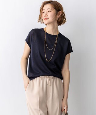 23区 【先行予約】シャイニーシアー ノースリーブ ニット