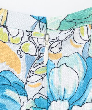 GRACE CONTINENTAL フラワーガーデンプリントトップ ブルー