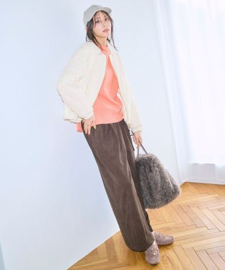 ANY L コーデュロイタックバギーパンツ ブラウン