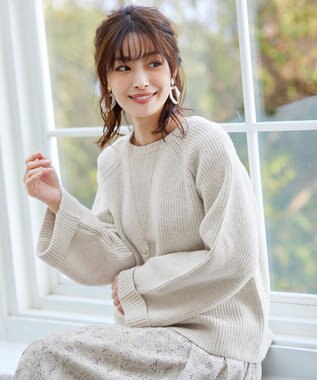 Tiaclasse 【洗える】リラックス感のあるラグランスリーブニット エクリュ