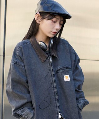 WEGO ワーカーズWジップデニムブルゾン ブラックその他