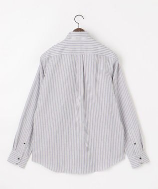 JOSEPH ABBOUD 【柔らか・光沢感】コットンビエラストライプ シャツ パープル系1