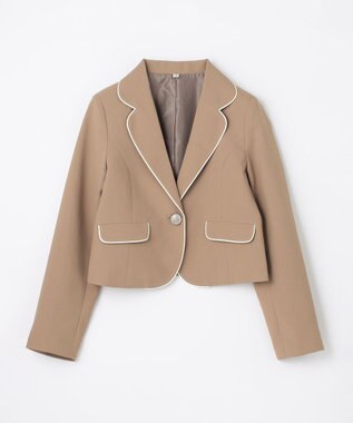 ANY KIDS 【any FAM JUNIOR】ジャケット付きワンピース ベージュ×ベージュチェック