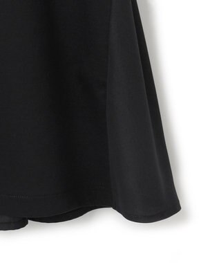 23区 L 【汗じみ防止/洗える】スムースデザイン バックフレア カットソー ブラック系