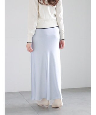 Te chichi ヴィンテージサテンナロースカート サックスブルー