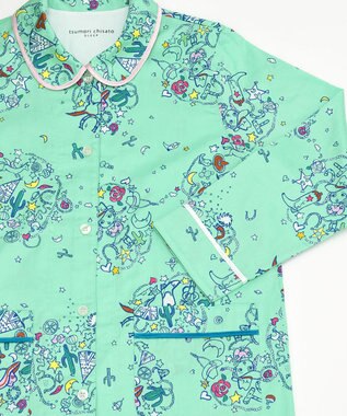 tsumori chisato SLEEP パジャマ　長袖　長ズボン　綿100%　綿サテン素材　/ワコール　UDX545 メロン