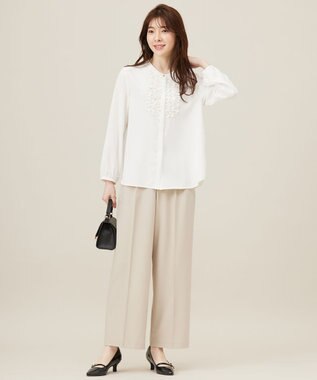 ANY SIS 【洗える】フリルディテール ブラウス オフ