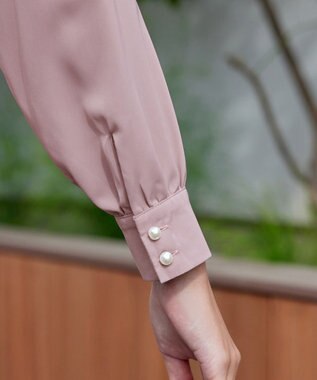 Tiaclasse 【洗える】スキッパー衿ボタンブラウス ピンク