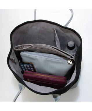 UNBILLION cachecache パーテーションキャンバストートバッグL ブラックグレー