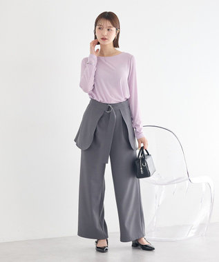 earth music&ecology 微シアーメロープルオーバー Light Purple